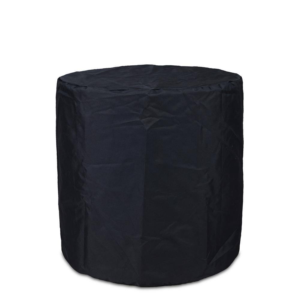 Aegean 24" Round Weathered Slate Steel Propane Fire Pit Table
