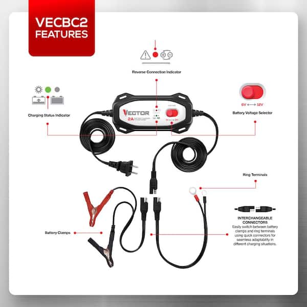 Vector battery charger connection diagram 12v car battery