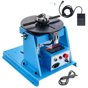 Rotary Welding Positioner 10KG, 0-90° Welding Positioning Turntable Table with 8.1 In. 3-Jaw Lathe Chuck Volt