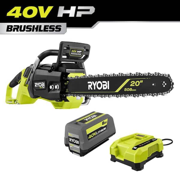 40V HP Brushless 20 in. Battery Chainsaw with 8.0 Ah Battery and Charger