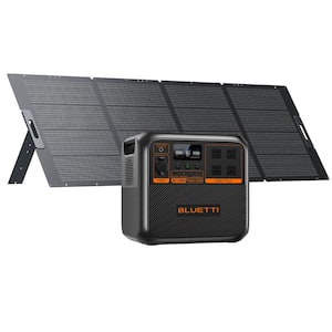 1800W Continuous/2700W Peak Output Power Station AC180P Push Button Start LiFePO4 Battery Generator + 350W Solar Panel