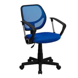 Blue Mesh Swivel Task Chair with Arms