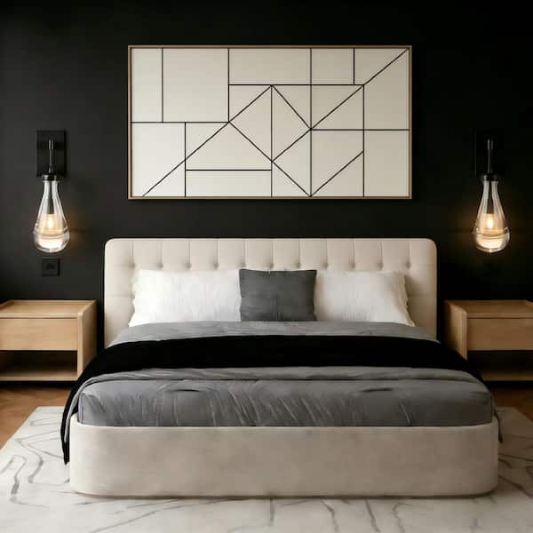 7.87 in. 1-Light 2-Pack Black Wall Sconce Lighting with Clear Glass Wall Mounted Light Wall Lamp for Living Room Hallway