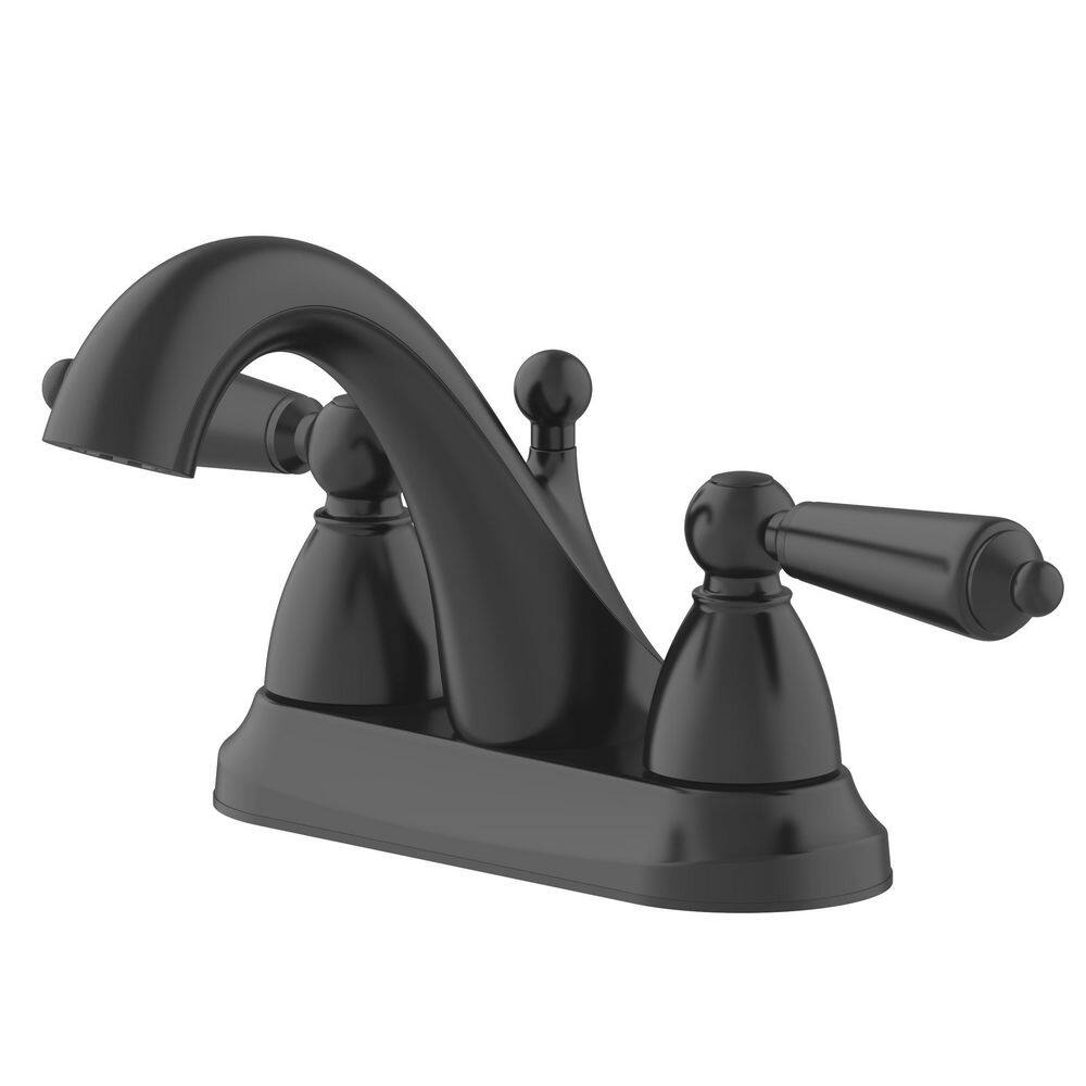 Glacier Bay Teapot 4 in. Centerset Double-Handle Bathroom Faucet in ...