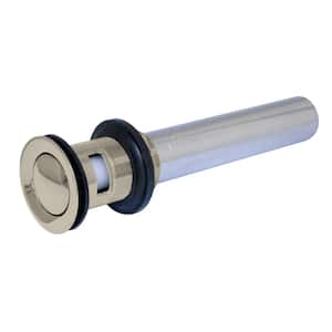 Push Pop-Up Bathroom Sink Drain with Overflow, Polished Nickel