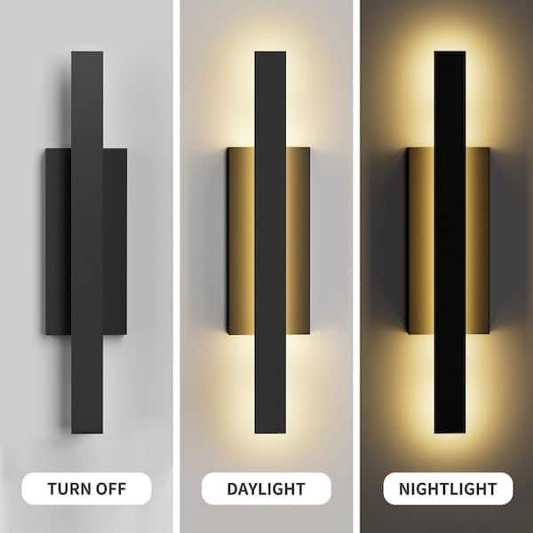 LamQee 30.75 in. Black Integrated LED Outdoor Hardwired Wall