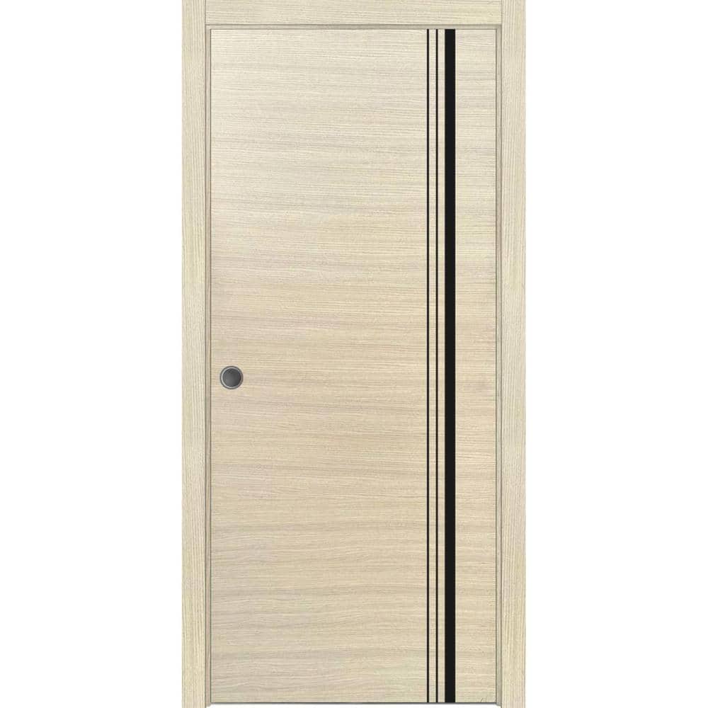 Assemble Required 32 in. x 80 in. 1-Panel Natural Veneer Finished Solid Wood with Honeycomb Sliding Door with Hardware price history on PriceWatchPro