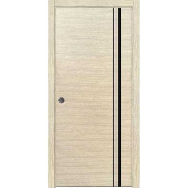 Sartodoors 42 in. x 96 in. 1 Panel Natural Veneer Finished Solid Wood with Honeycomb Sliding Door with Hardware