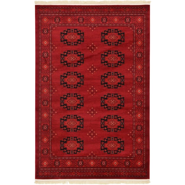 Tekke Cleveland Red 6' 0 x 9' 0 Area Rug