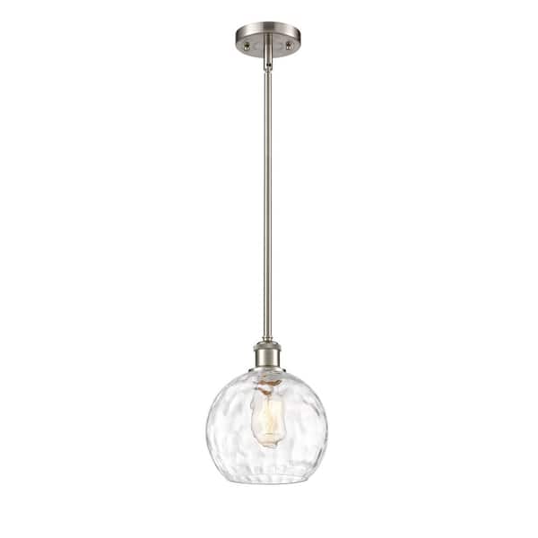 Innovations Athens Water Glass 1-Light Brushed Satin Nickel, Clear Water Glass Shaded Pendant