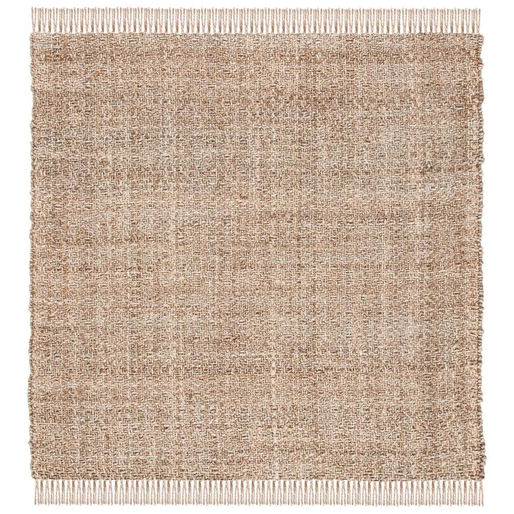Woven Thread Rug SAFAVIEH Natural Fiber Gray/Beige 6 ft. x 6 ft. Woven Thread Square ...