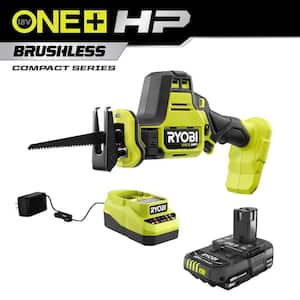 ONE+ HP 18V Brushless Cordless Compact One-Handed Reciprocating Saw with 2.0 Ah Battery and Charger
