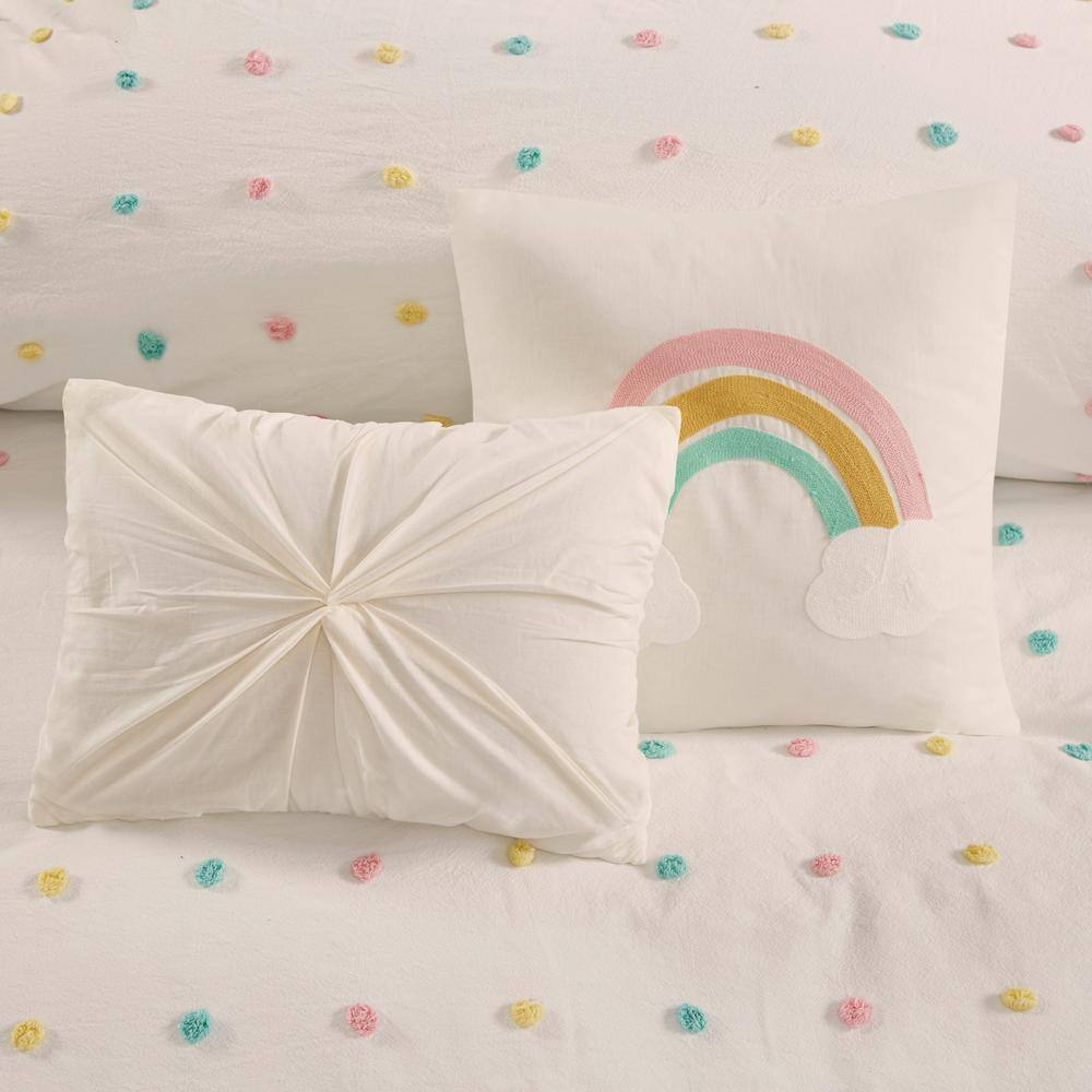 Callie Twin/Twin XL Cotton Jacquard Pom Pom Duvet Cover Set