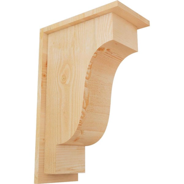 Ekena Millwork 8 in. x 14 in. x 22 in. Newport Rough Sawn Douglas Fir Corbel with Backplate
