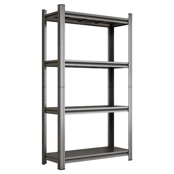 4 Tiers Metal Freestanding Adjustable Garage Storage Shelving Unit in Black (31.5 in. W x 59 in. H x 11.8 in. D)