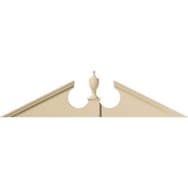 80-in W x 20-in H x 2-3/4-in P (Pitch 6/12) Acorn Signature Urethane Pediment (Acorn Ships Unattached in Box), Primed Ta
