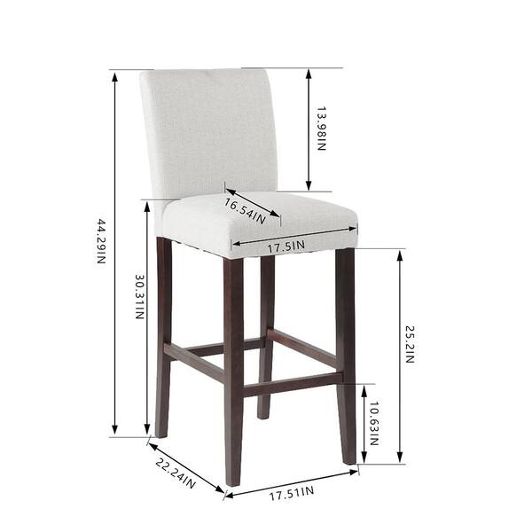Stylewell Banford Sable Brown Wood, Wooden Bar Stool Dimensions