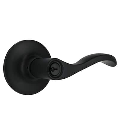 Naples Matte Black Keyed Entry Door Lever