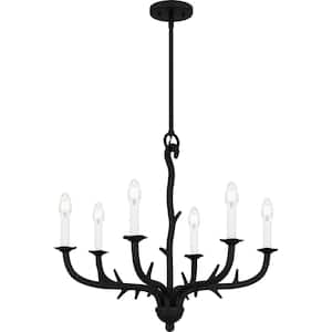 Oakley 6 Light Earth Black Chandelier