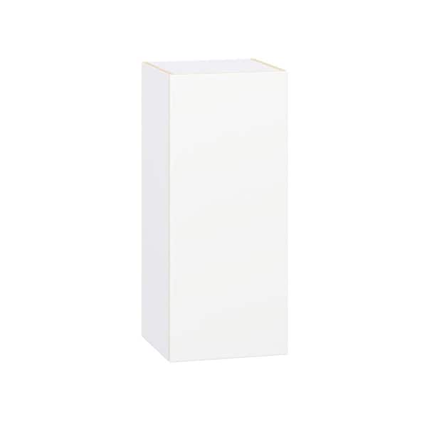 J COLLECTION Timberline 15 in. W x 14 in. D x 35 in. H Assembled Slab Wall Kitchen Cabinet in Bright White