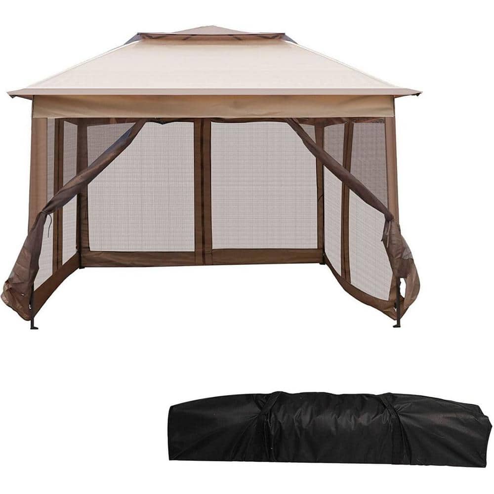 10.5 ft. x 10.5 ft. Pop Up Canopy Gazebos Tent with Mesh Sidewall