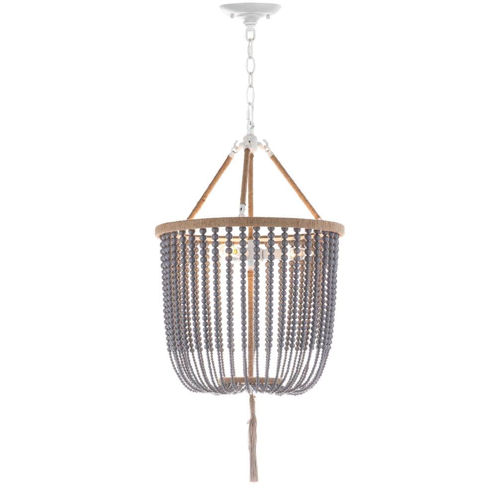 Angie 18" Grey Acrylic Beaded Pendant Light