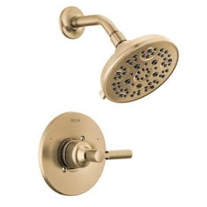 Lorna Gold Single Handle 5-Spray Shower Faucet 1.75 GPM with Pressure Balance in Champagne Bronze