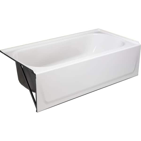 Aloha 60 in. x 30 in. Alcove Soaking Bathtub with Left Drain in White