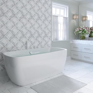 Bianca 68 in. Acrylic Flatbottom Whirlpool Bathtub in White