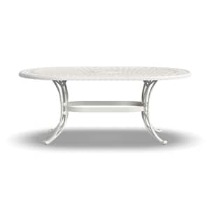 Sanibel White 72 in. Oval Cast Aluminum Outdoor Dining Table