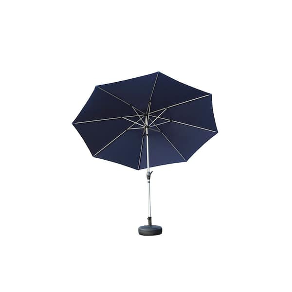 Wildaven Cosmos 9 ft. 8 Ribs Patio Umbrella with Push Button, Tilt and Crank in Navy Blue