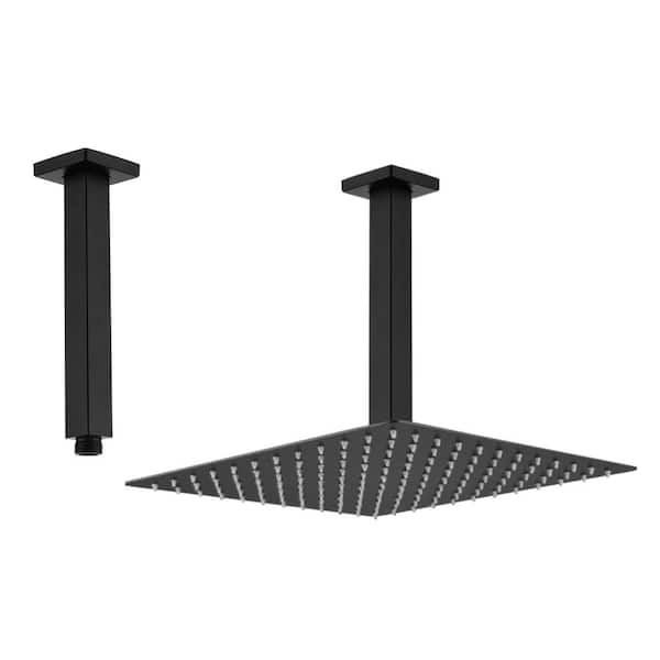 Unbranded 7.88 in. Stainless Steel Celling Mounted Square Shower Arm with Flange in Black