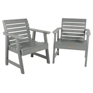 Weatherly Coastal Teak Plastic Outdoor Lounge Chair (2-Pack)