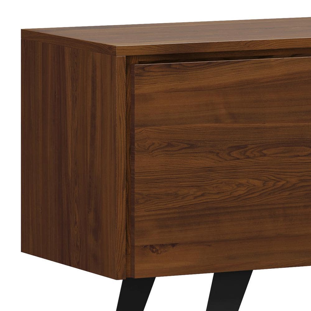 Lowry 63" Walnut TV Media Stand with Metal Legs