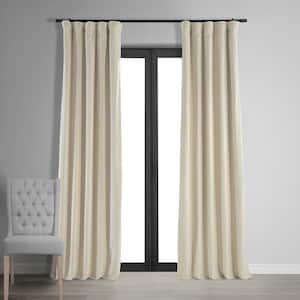 Neutral Ground Velvet Solid 50 in. W x 84 in. L Lined Rod Pocket Blackout Curtain