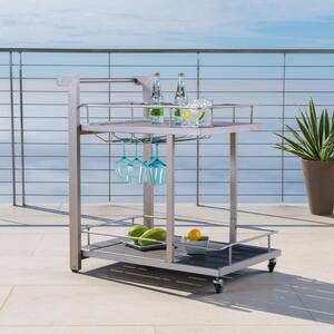 Cape Coral Aluminum Outdoor Serving Bar with Polymer Blended Wood Top