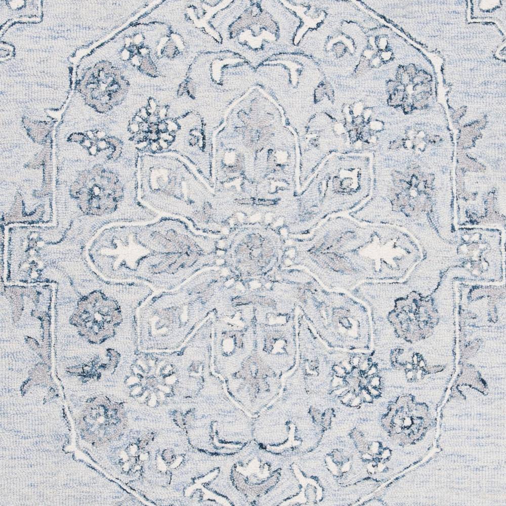Handmade Light Blue/Ivory Tufted Wool 5' x 8' Area Rug