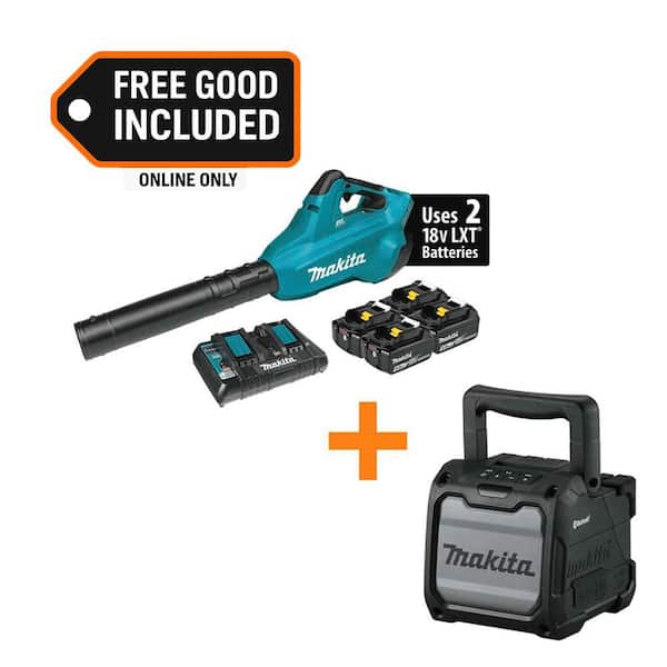 120 MPH 473 CFM 18VX2 (36V) LXT Brushless Leaf Blower Kit w/ 4 5.0 Ah Batteries w/ 18V LXT/12V max CXT Bluetooth Speaker