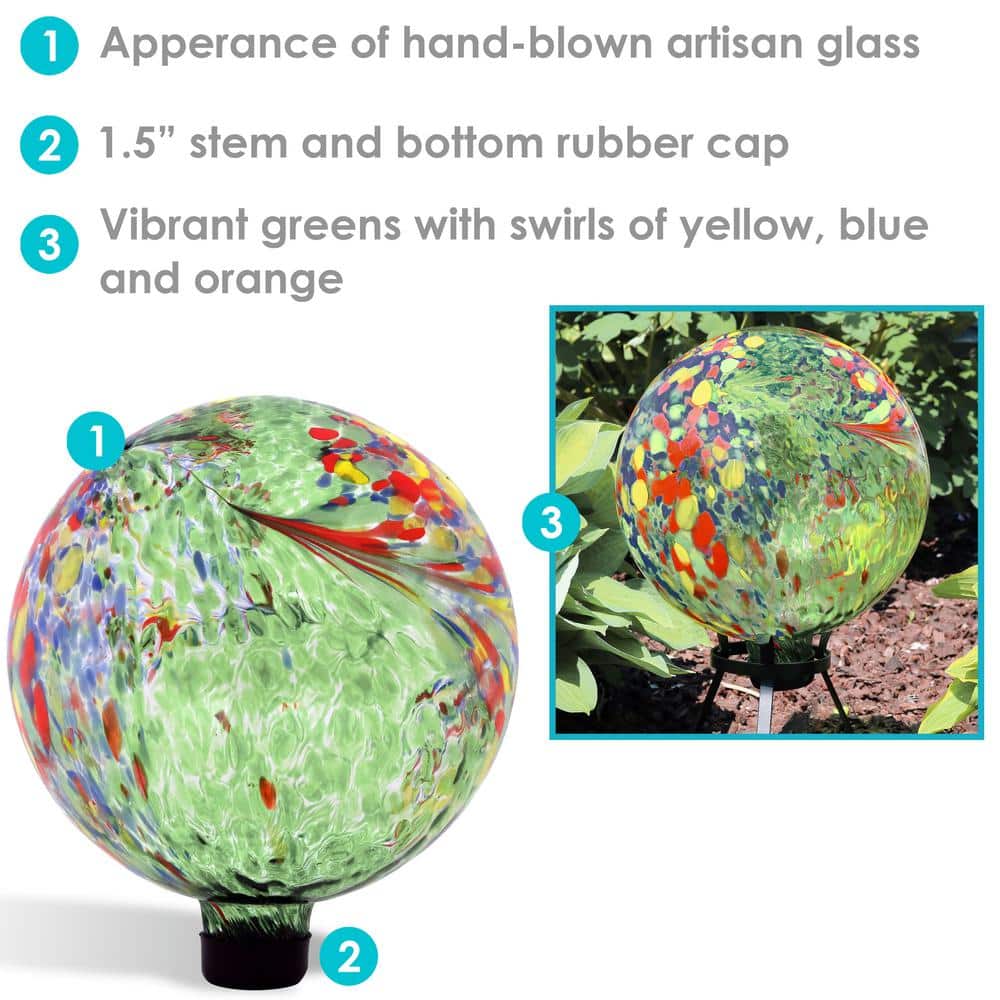 Green Artistic 10-Inch Glass Outdoor Gazing Globe