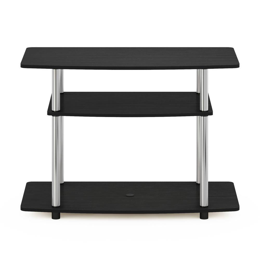Americano Chrome 3-Tier TV Stand with Stainless Steel Poles
