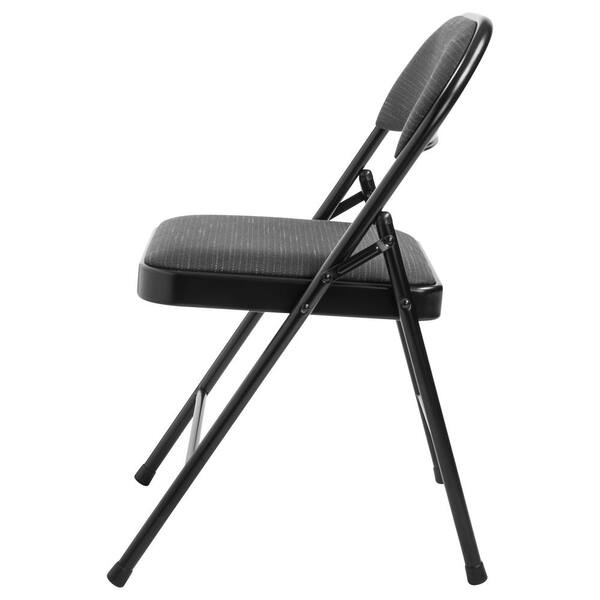 900 Star Trail Black Fabric Padded Metal Frame Folding Chair (4