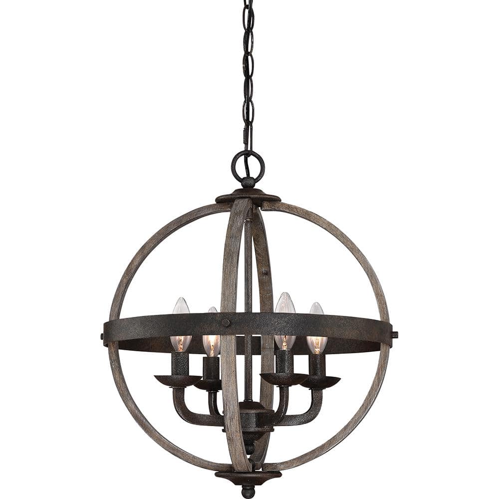 Quoizel Fusion 4-Light Rustic Black Pendant FSN5204RK - The Home Depot