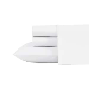 800 Thread Count Solid 4-Piece White Cotton Blend King Sheet Set