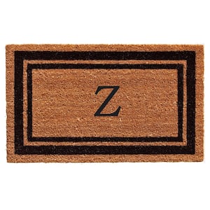 Black Border 24" x 48" Monogram Doormat (Letter Z)