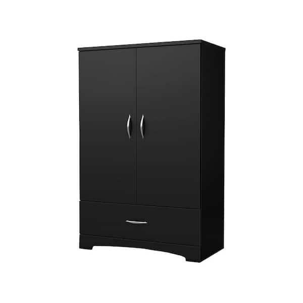 South Shore Step One Pure Black Armoire
