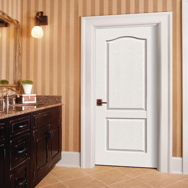 32 in. x 80 in. Camden Primed Right-Hand Textured Solid Core Molded Composite MDF Single Prehung Interior Door