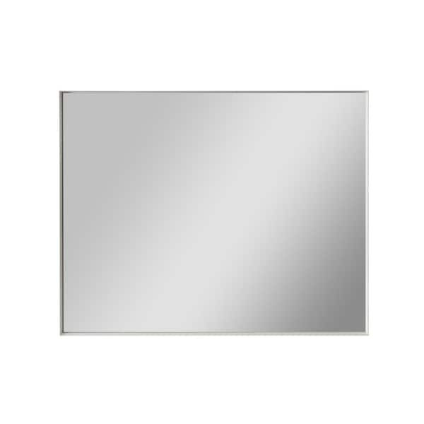 Unbranded 40 in. W x 30 in. H Rectangle Mirror with Metal Frame Square Angle Wall Mounted in Silver