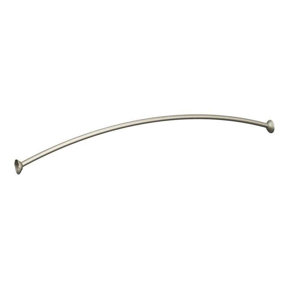 54 in. - 72 in. Adjustable Length Curved Shower Rod in Brushed Nickel