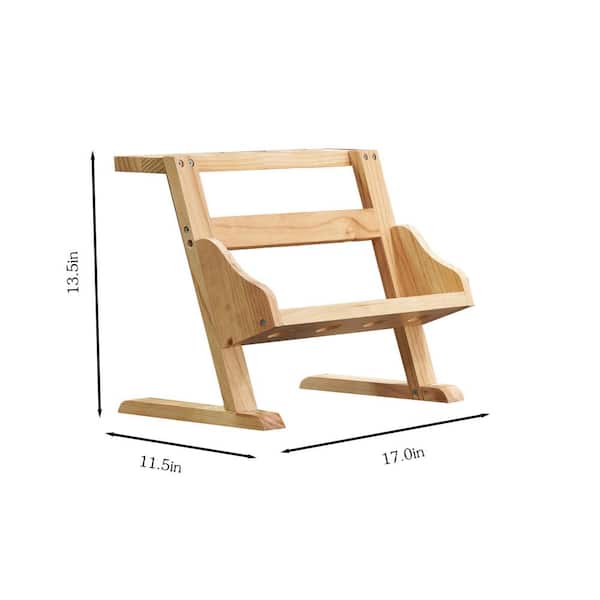 FUNKOL 9-Bottle Natural Pine Table Wine Rack