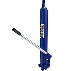 8-Tons (17,363 lbs.) Blue Hydraulic Long Ram Jack Manual Cherry Picker with Single Piston Pump, Clevis Base and Handle